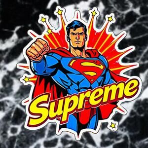 Superman Comic Book SUPREME Logo Sticker Decal